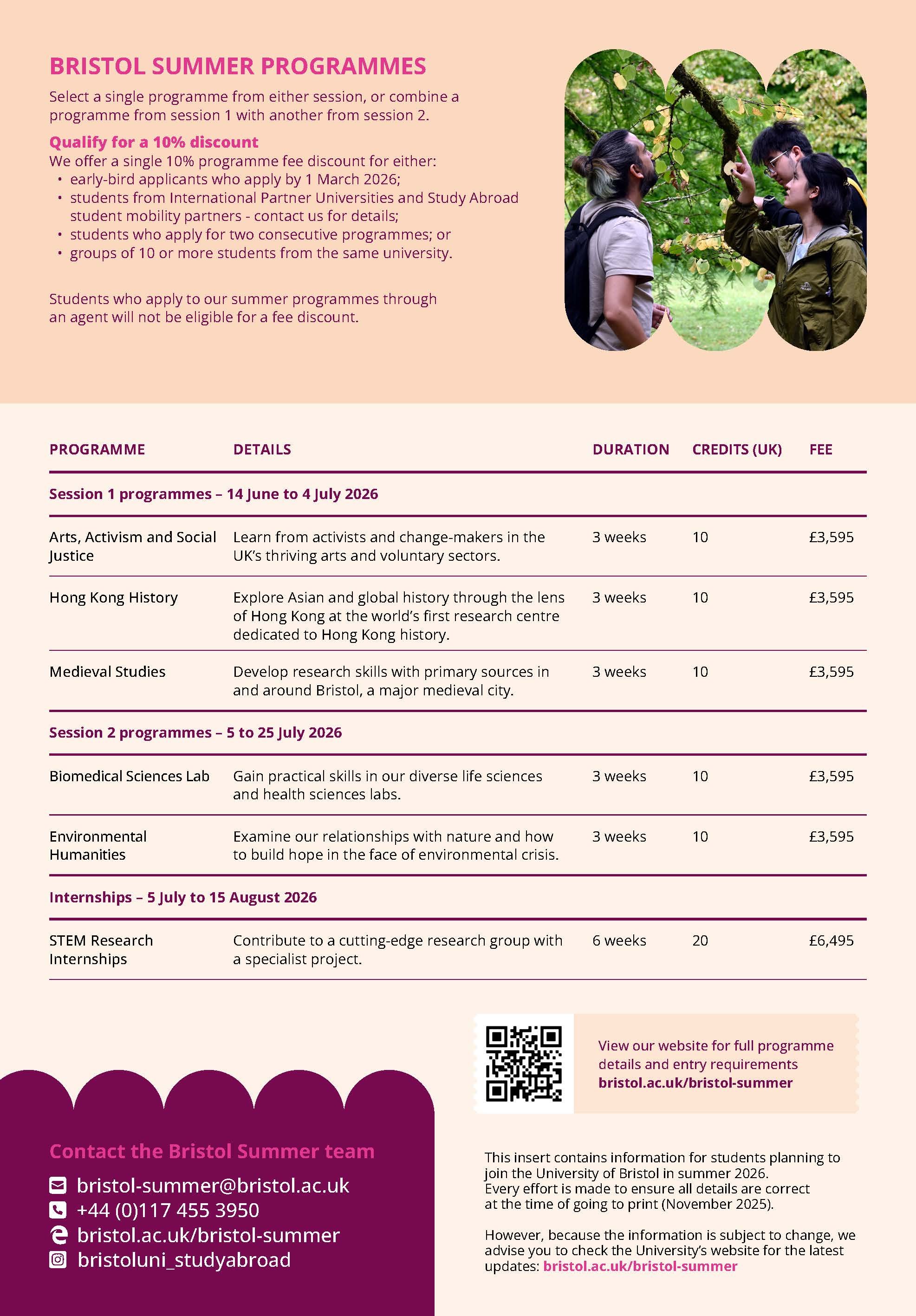 Bristol Summer Program 2