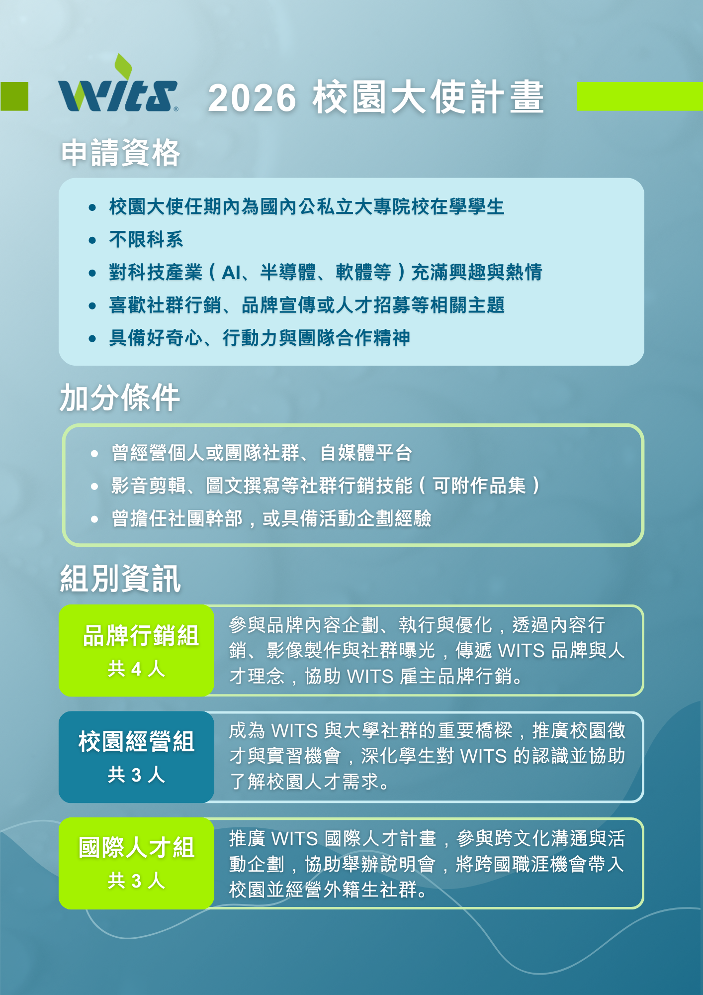 2026 WITS Campus Ambassador program