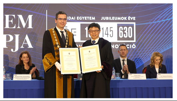 NTUST President Jia-Yush Yen Awarded Honorary Doctorate by Óbuda University