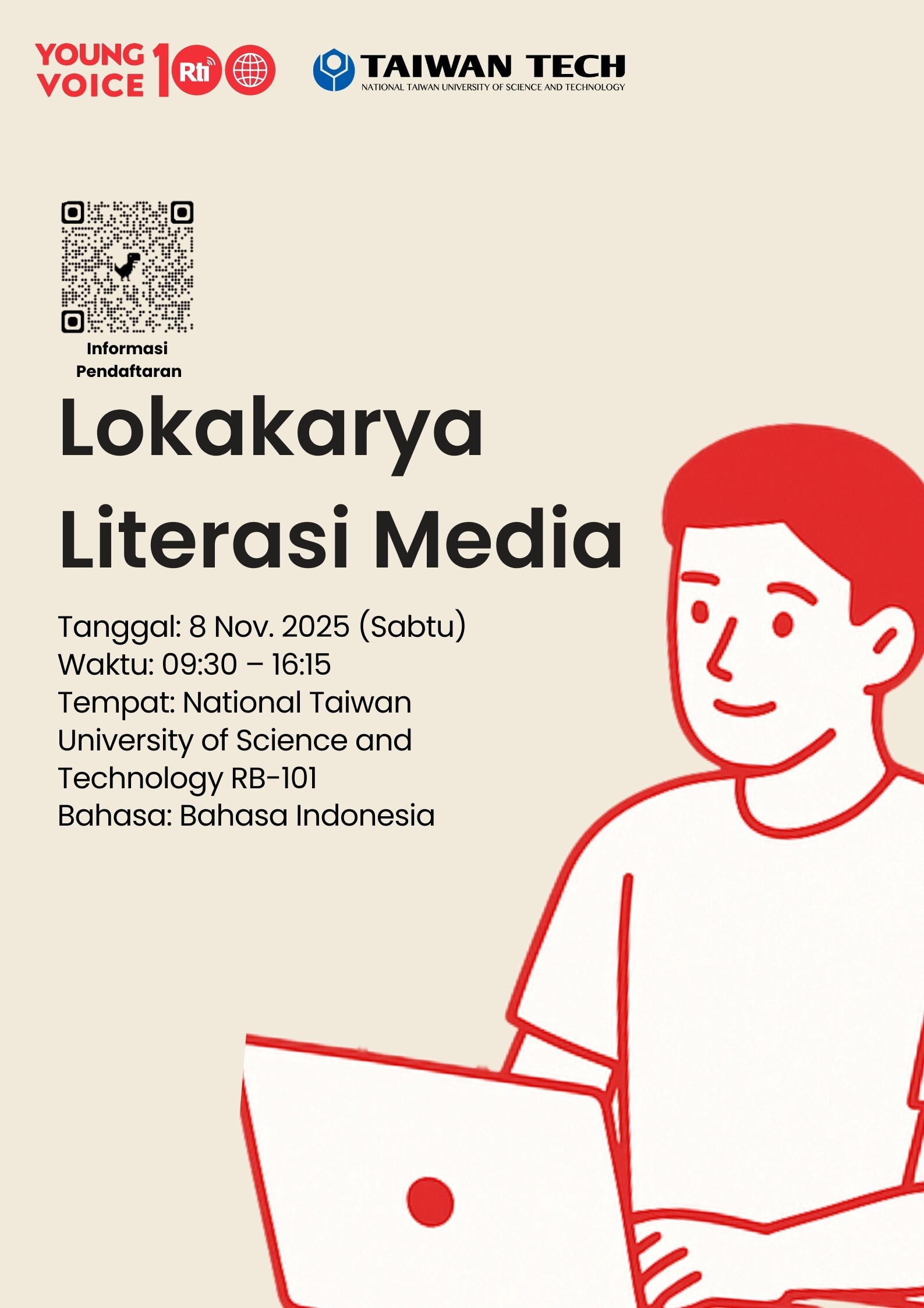 Workshop on Indonesian Language Media Literacy on Nov. 8 at Taiwan Tech 